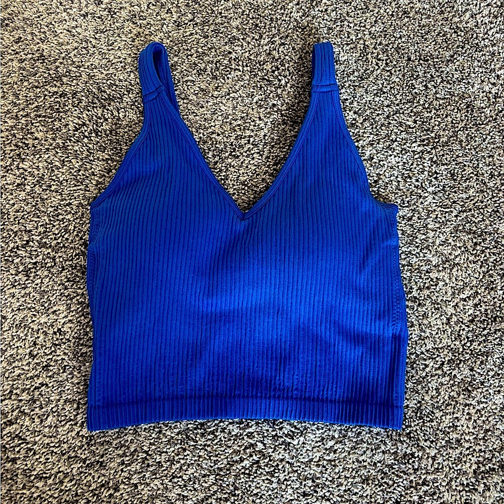 Built-in-Bra Ribbed Tank Top